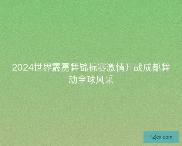 2024世界霹雳舞锦标赛激情开战成都舞动全球风采